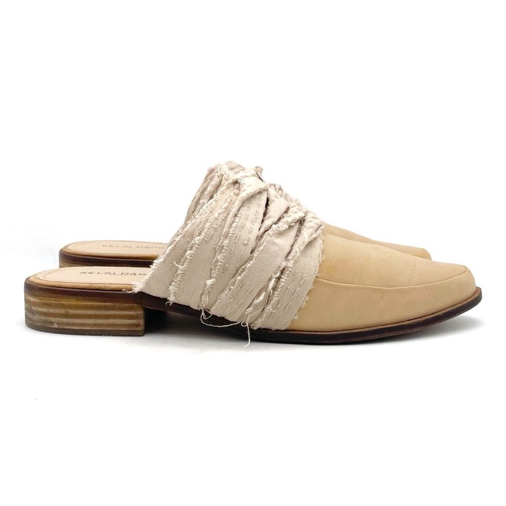 Kelsi Dagger Brooklyn Alder Mules Size 9 Tan Leather Pointed Toe Boho Slip On - Picture 7 of 15